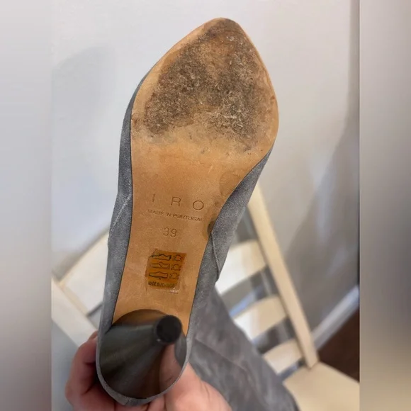 IRO Groove Boots Elegant Gray Over-the-Knee Boots size 39 - Picture 6 of 13